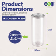PET Can Clear Round with Silver Lid 55mm 250ML to 500ML - SNH Packing