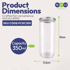 PET Can Clear Round with Silver Lid 55mm 250ML to 500ML - SNH Packing