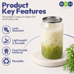 PET Can Clear Round with Silver Lid 55mm 250ML to 500ML - SNH Packing