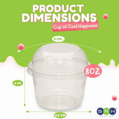 PET Dessert Cups SD15 SD20 6oz 8oz with Lids - SNH Packing