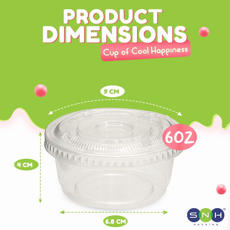 PET Dessert Cups SD15 SD20 6oz 8oz with Lids - SNH Packing