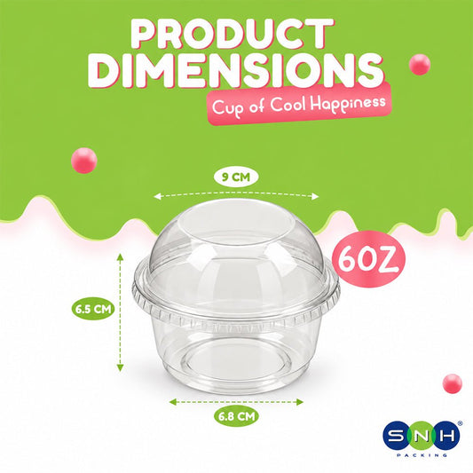 PET Dessert Cups SD15 SD20 6oz 8oz with Lids - SNH Packing