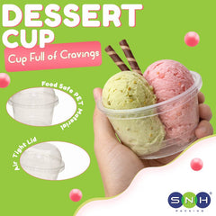 PET Dessert Cups SD15 SD20 6oz 8oz with Lids - SNH Packing