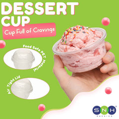 PET Dessert Cups SD15 SD20 6oz 8oz with Lids - SNH Packing