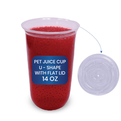 PET U Shape Juice Cups with Lids 10 OZ to 16 OZ - SNH Packing