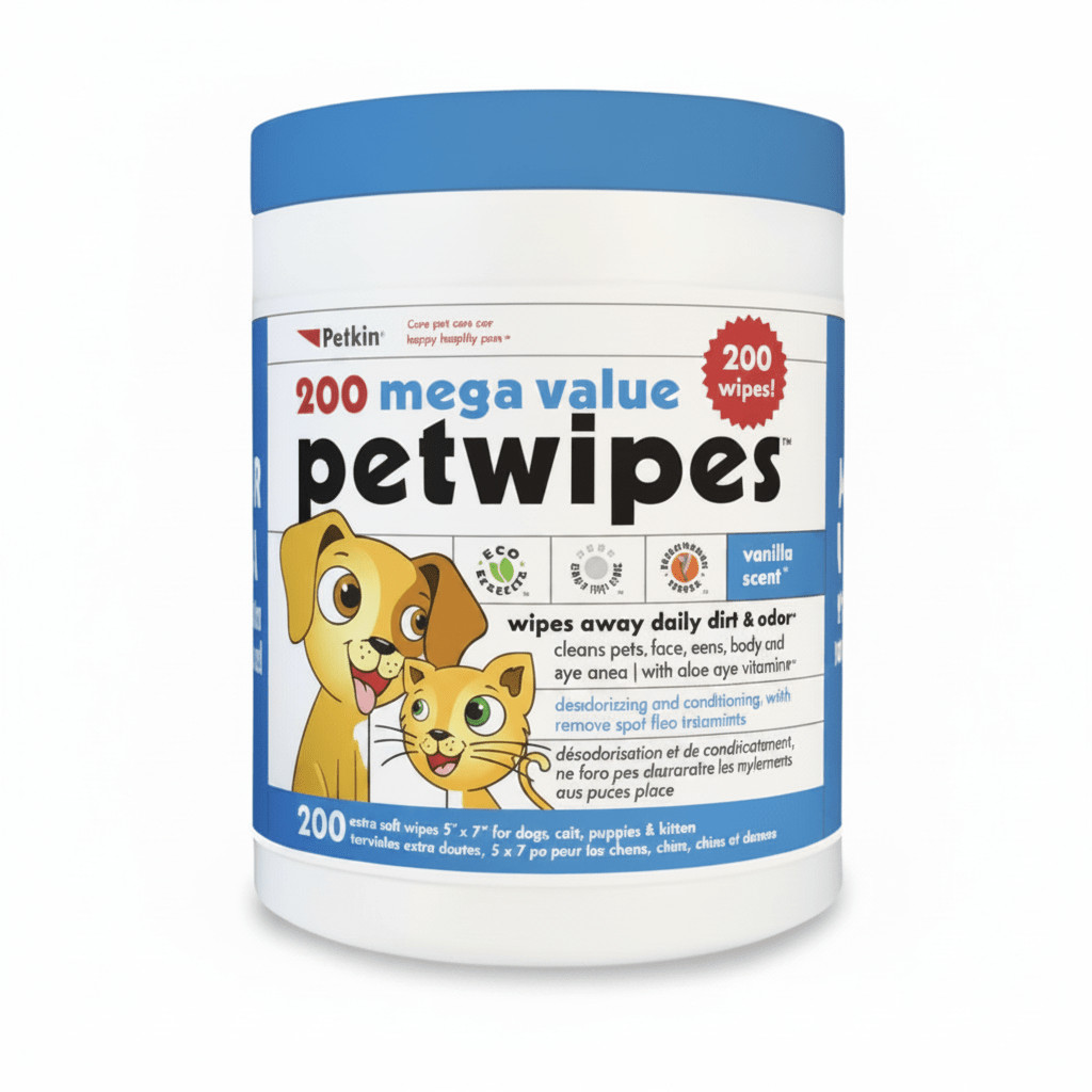 Petkin Extra Mega Valu Pet wipes 200Ct - SNH Packing