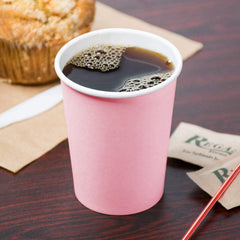 Pink Single Wall Paper Cup Disposable Hot & Cold Drinks - SNH Packing