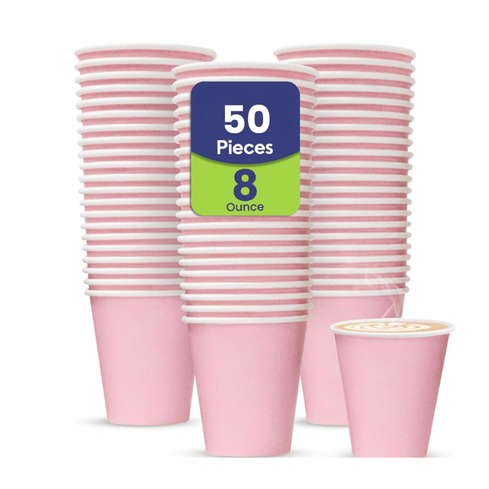 Pink Single Wall Paper Cup  Disposable Hot & Cold Drinks