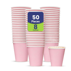Pink Single Wall Paper Cup Disposable Hot & Cold Drinks - SNH Packing