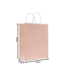 Pink Twisted Handle Paper Bags | Durable Kraft Bags - SNH Packing