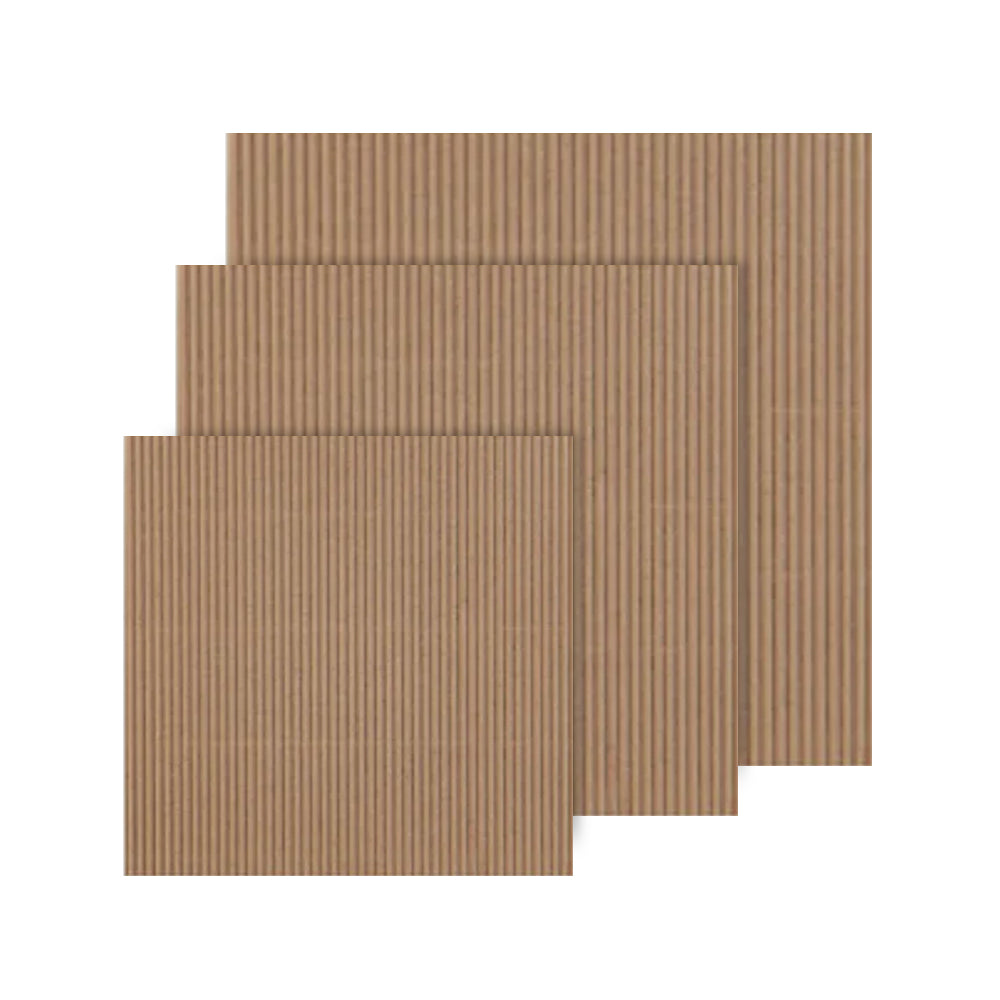 Three brown woven placemats on a white background