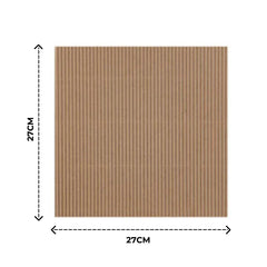 Brown rectangular sheet with dimensions 27cm x 27cm on a white background