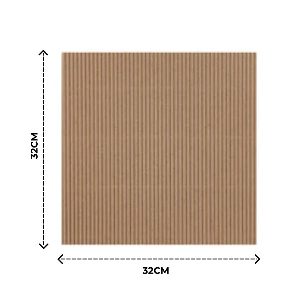 Brown rectangular sheet with dimensions 32cm x 32cm on a white background