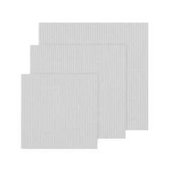 Two white textured panels on a white background