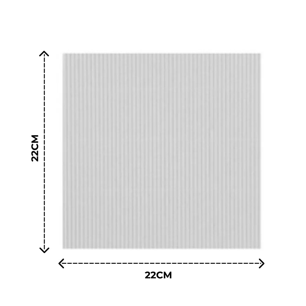 Rectangular white tile with dimensions indicated on a white background