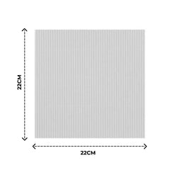 Rectangular white tile with dimensions indicated on a white background