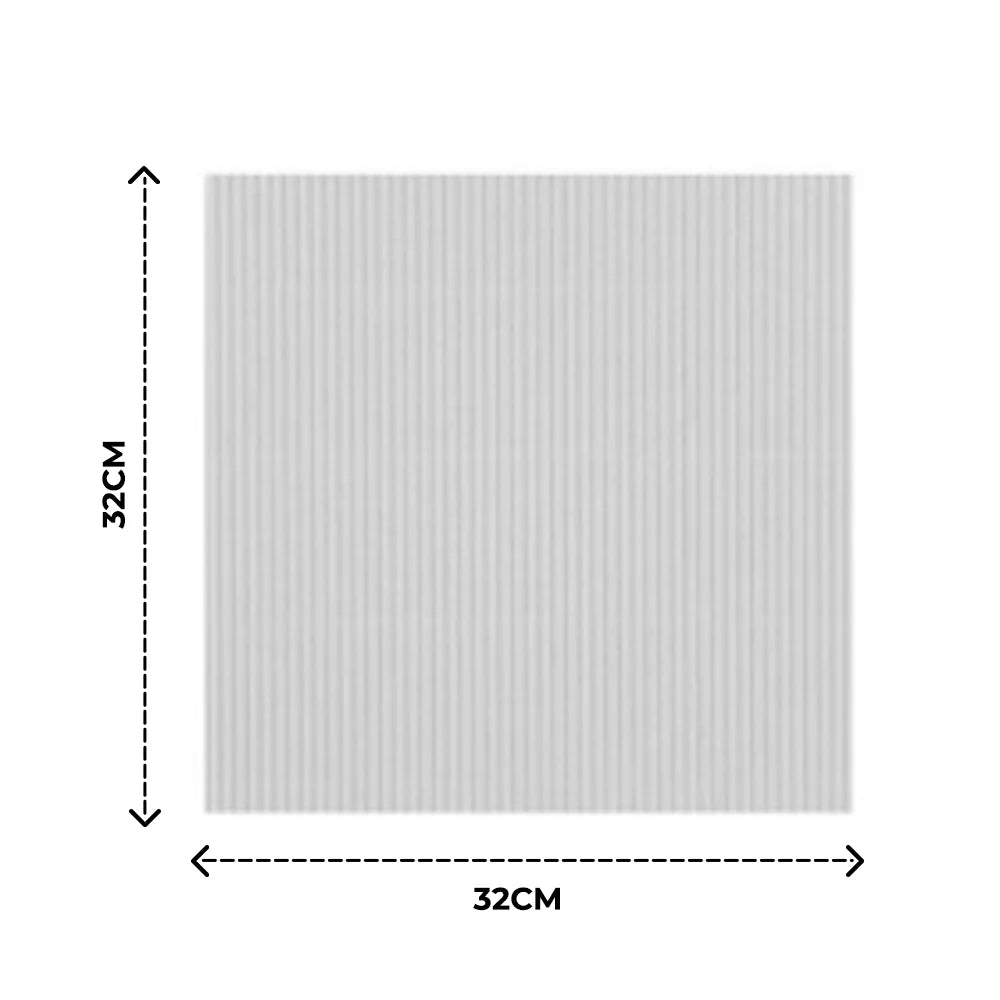 Rectangular white tile with dimensions labeled on a white background