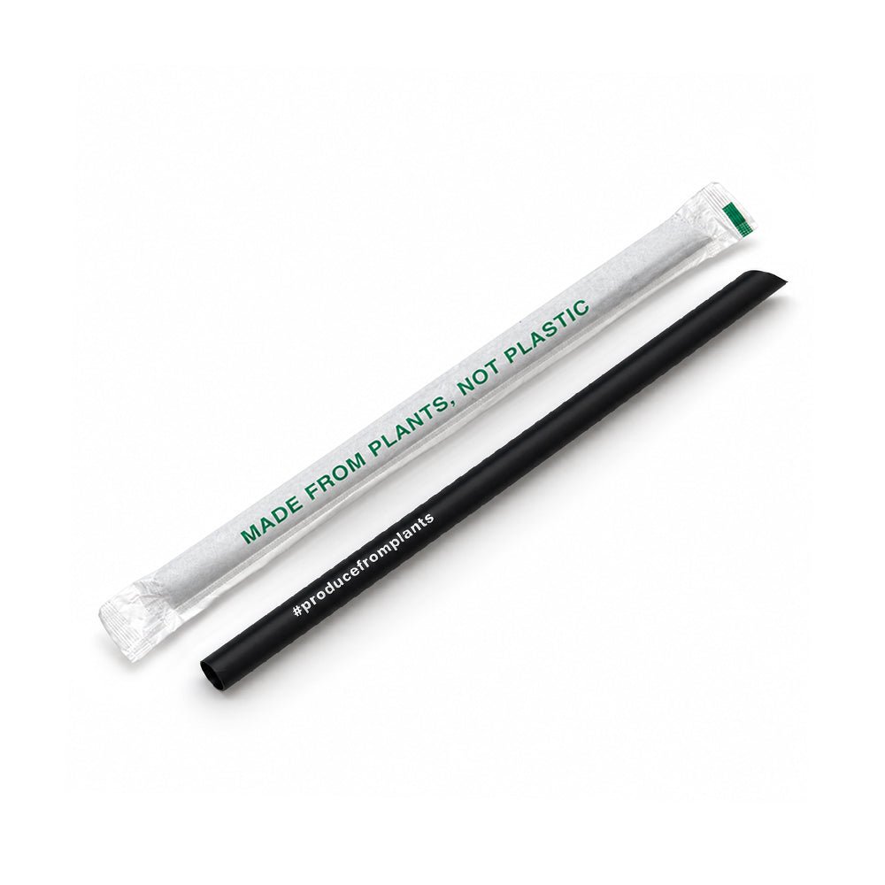 PLA Black Straws Individually Wrapped 100 PCS Eco Friendly - SNH Packing