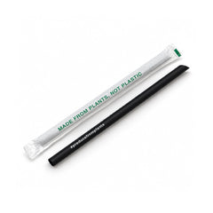 PLA Black Straws Individually Wrapped 100 PCS Eco Friendly - SNH Packing