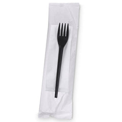 PLA Cutlery Pack Black Fork & Napkin Eco Friendly Set - SNH Packing