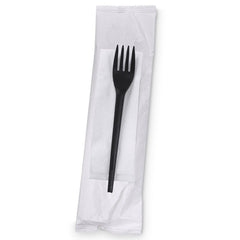 PLA Cutlery Pack Black – Fork & Napkin Eco - Friendly Set - SNH Packing