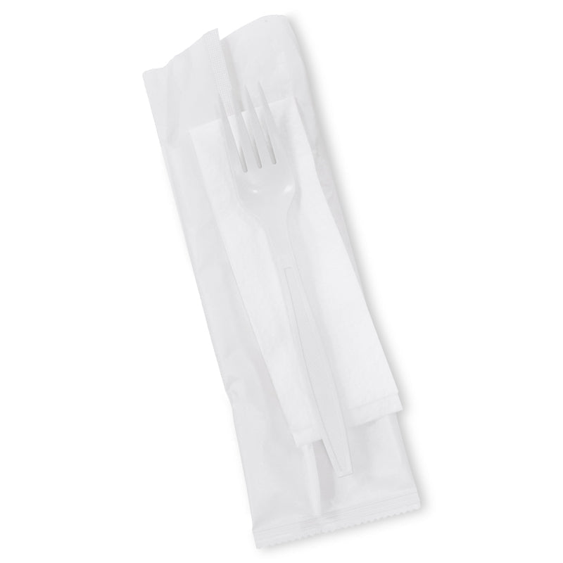 PLA Cutlery Pack White Fork & Napkin | Eco Friendly - SNH Packing