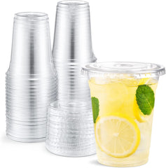 PLA Juice Cups with Flat & Dome Lids Eco - Friendly - SNH Packing
