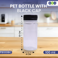 Round PET Bottles with Black or White Caps | Clear, Leak-Proof & Food-Grade (60ml–500ml)
