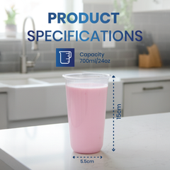 PP Juice Cups U - Shape – 95DIA Clear, Leak - Proof - SNH Packing