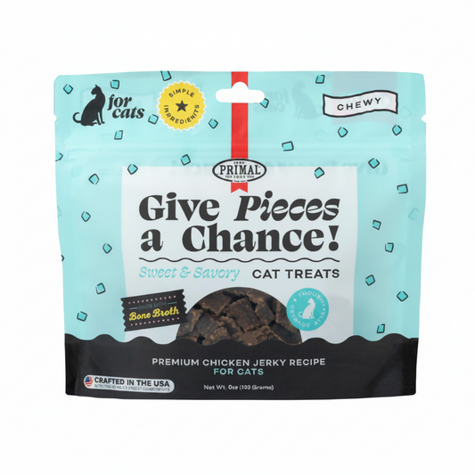 Primal Give Pieces A Chance Chicken with Broth for cats! Jerky Treat 4oz