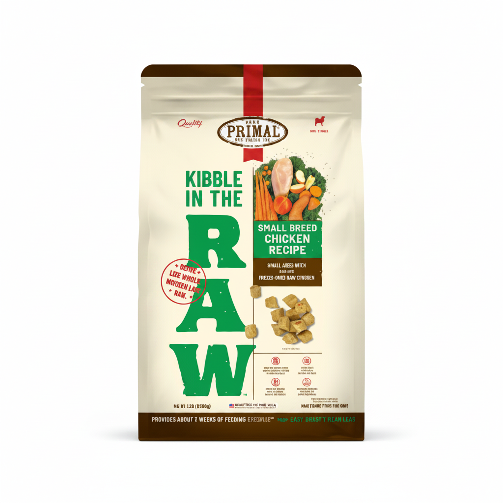 PRIMAL SMALL BREED CANINE CHICKEN KIBBLE IN THE RAW - 1.5 LB