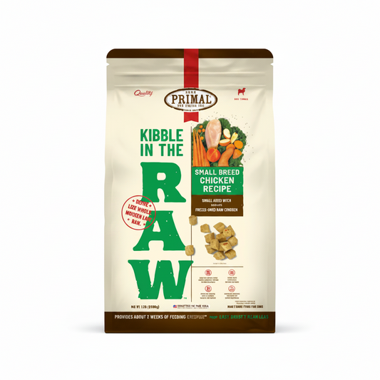 PRIMAL SMALL BREED CANINE CHICKEN KIBBLE IN THE RAW - 1.5 LB