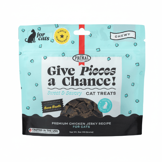Primal Give Pieces A Chance Chicken with Broth for cats! Jerky Treat 4oz - SNH Packing