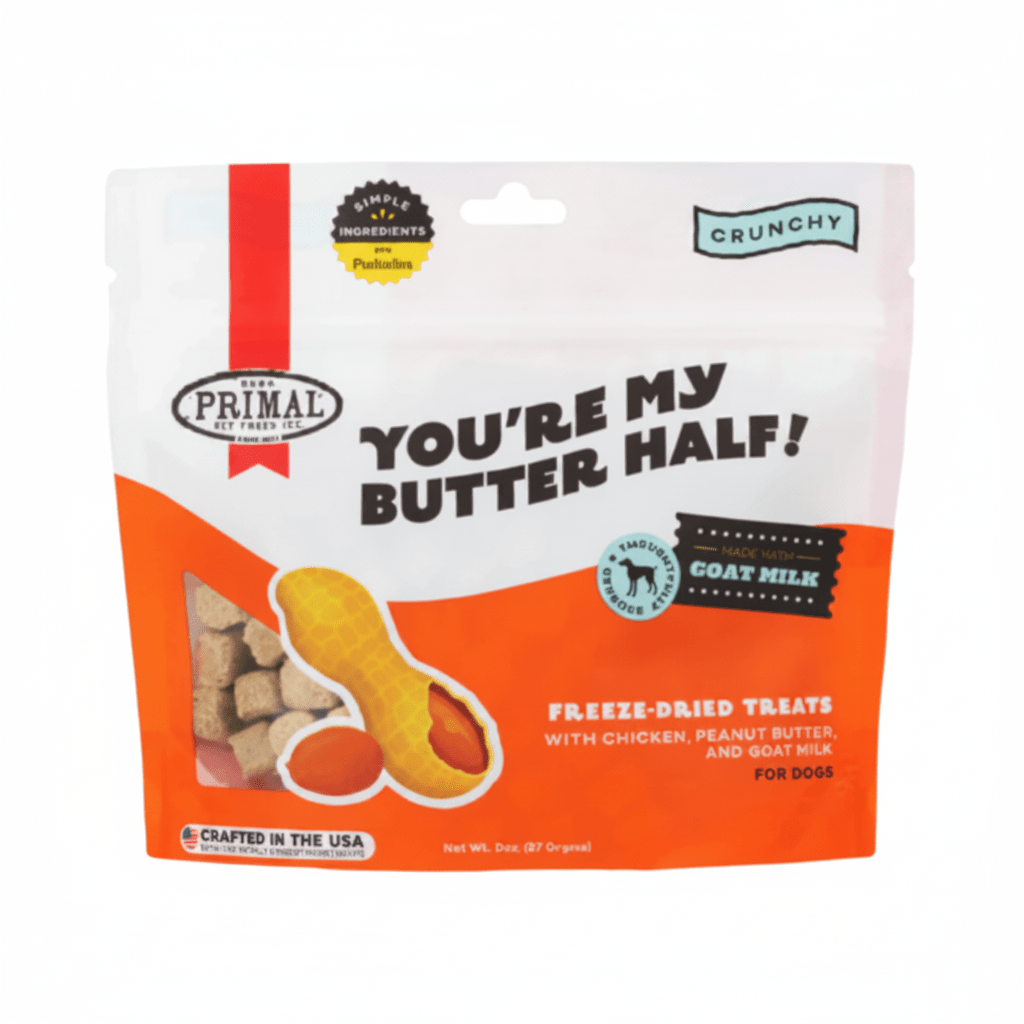 Primal Youre My Butter Half - Chicken & Peanut Butter with Goat Milk Freeze-Dried Treat 2oz - SNH Packing
