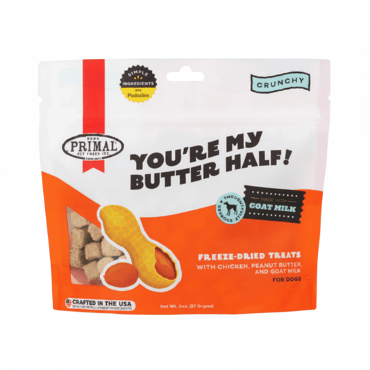 Primal Youre My Butter Half - Chicken & Peanut Butter with Goat Milk Freeze-Dried Treat 2oz - SNH Packing