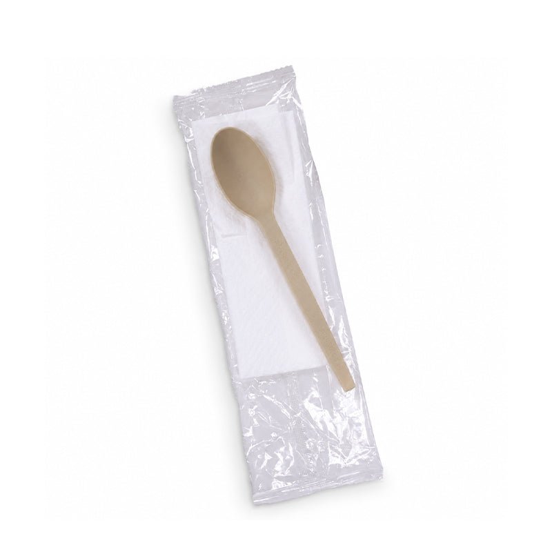 PSM Natural Spoon with Napkin Individually Wrapped Cutlery - SNH Packing