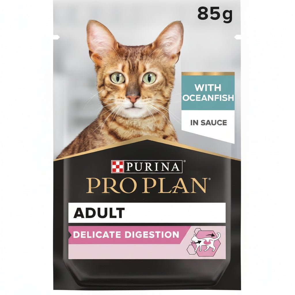 Purina Pro Plan Delicate Wet Cat Food, Oceanfish in Gravy POUCH 85G - SNH Packing