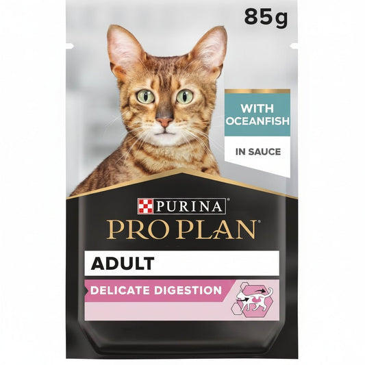 Purina Pro Plan Delicate Wet Cat Food, Oceanfish in Gravy POUCH 85G - SNH Packing