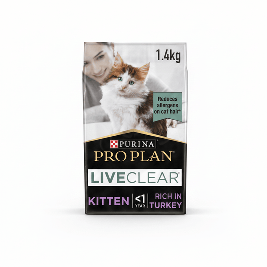 Purina Pro Plan LiveClear Kitten, Allergen Reducing Dry Cat Food with Turkey 1.4 kg - SNH Packing