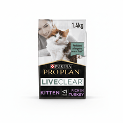 Purina Pro Plan LiveClear Kitten, Allergen Reducing Dry Cat Food with Turkey 1.4 kg - SNH Packing
