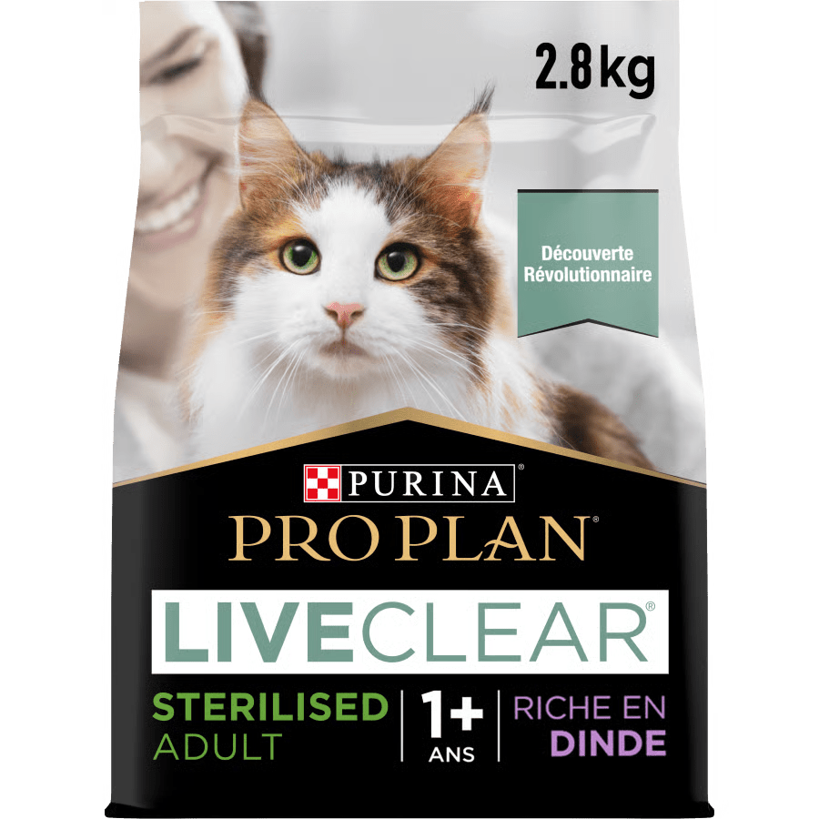 Purina Pro Plan LiveClear Sterilised Adult, Allergen Reducing Dry Cat Food with Turkey 2.8 kg - SNH Packing