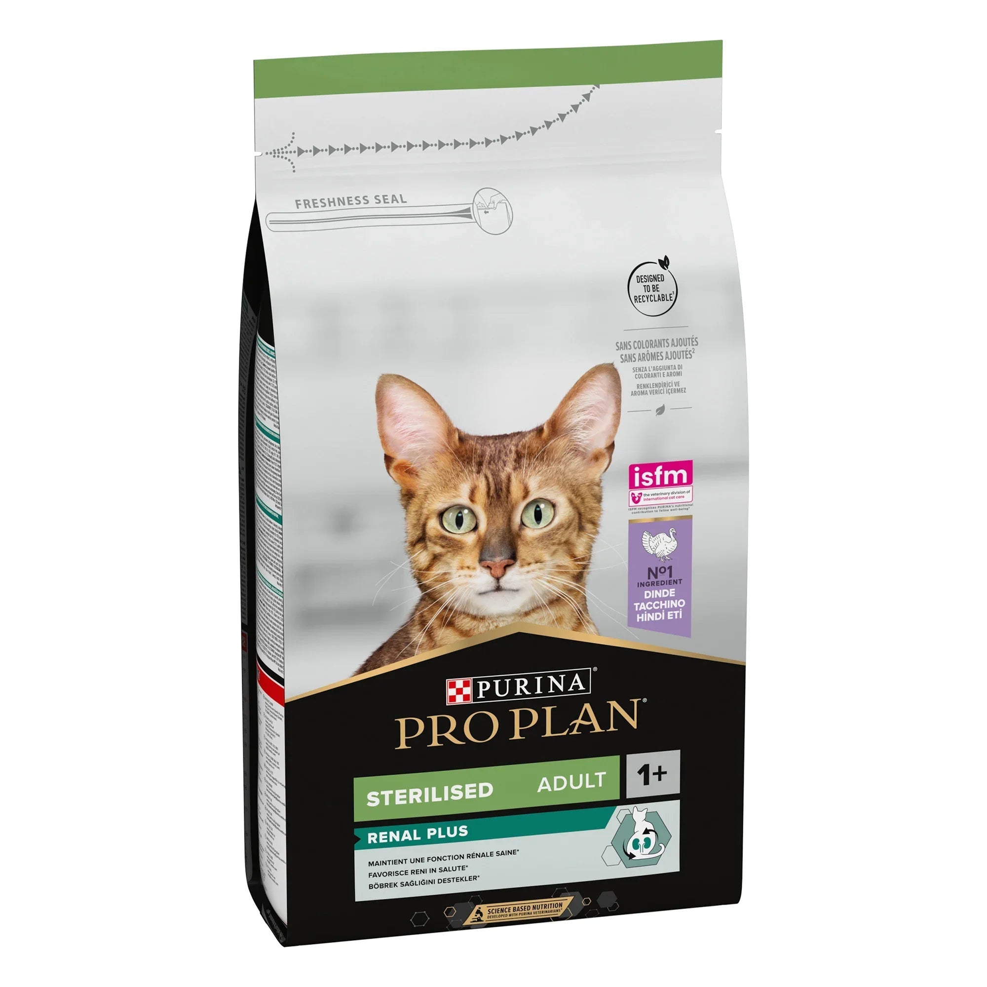 Purina Pro Plan Sterilised Adult Renal Plus Dry Cat Food with Turkey, 1.5 kg - SNH Packing