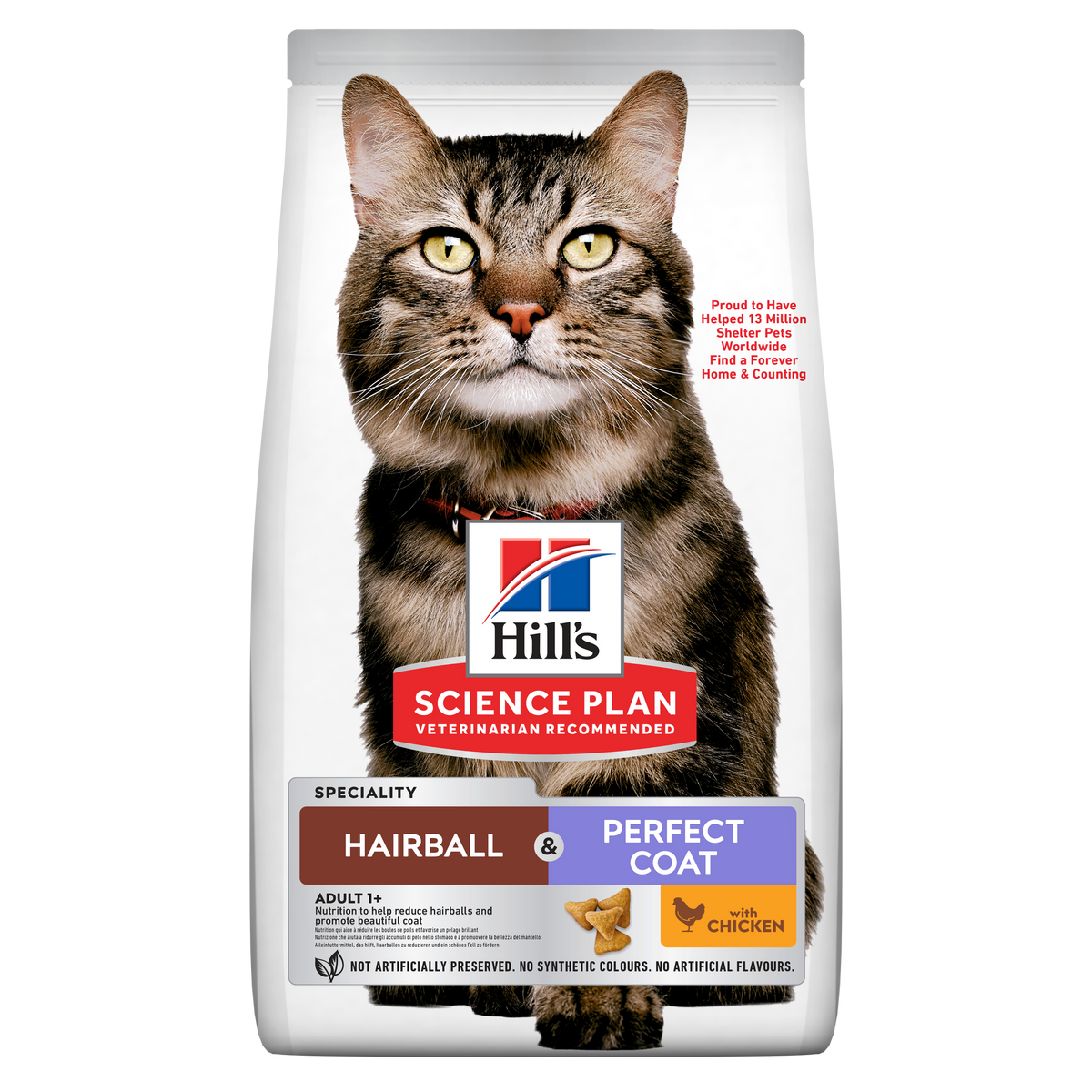 Hill’s Science Plan Hairball & Perfect Coat Adult Dry Cat Food with Chicken (1.5kg)