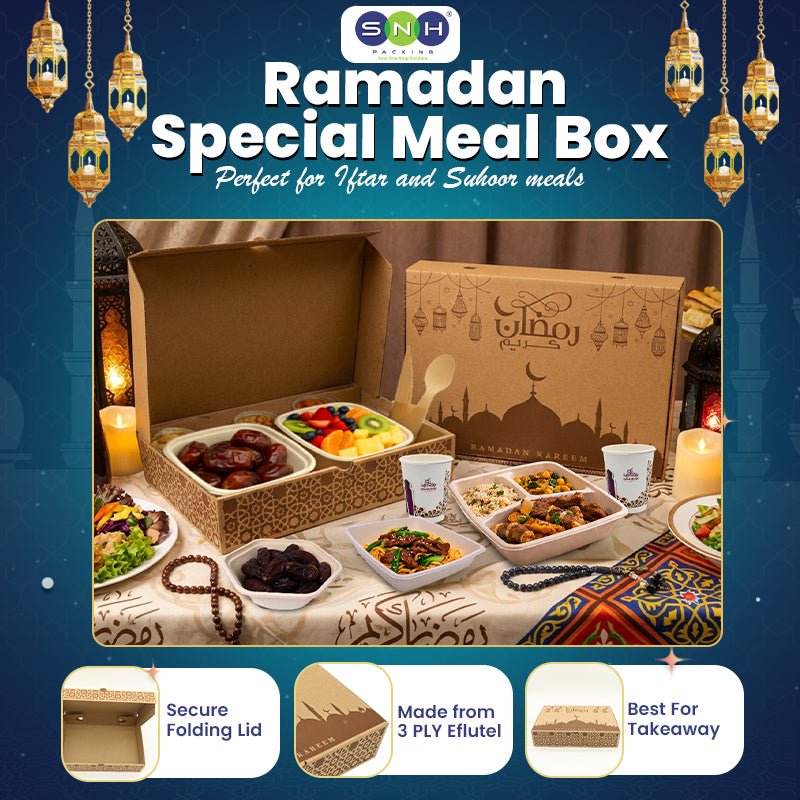 Ramadan Special Meal Box Perfect for Iftar & Suhoor (32×22.8×7cm) - SNH Packing