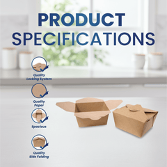 Rectangular Brown Kraft Takeaway Boxes 22 OZ to 72 OZ - SNH Packing