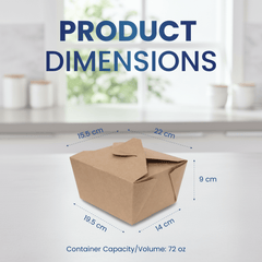 Rectangular Brown Kraft Takeaway Boxes 22 OZ to 72 OZ - SNH Packing