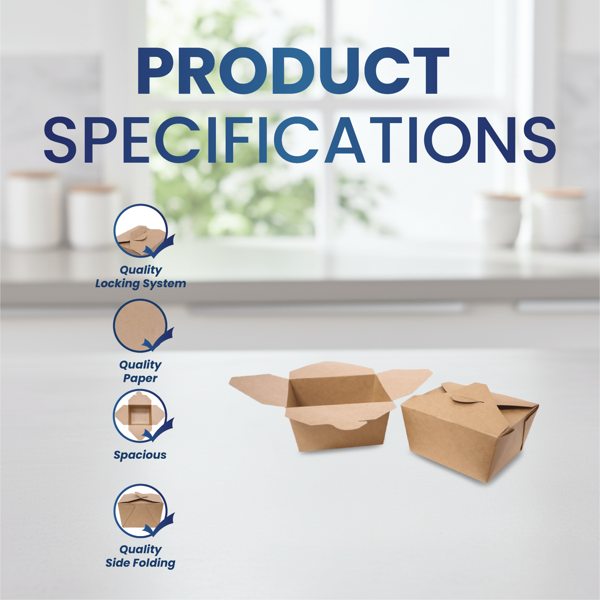 Rectangular Brown Kraft Takeaway Boxes – Durable Food Packaging Box - SNH Packing