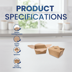 Rectangular Brown Kraft Takeaway Boxes – Durable Food Packaging Box - SNH Packing