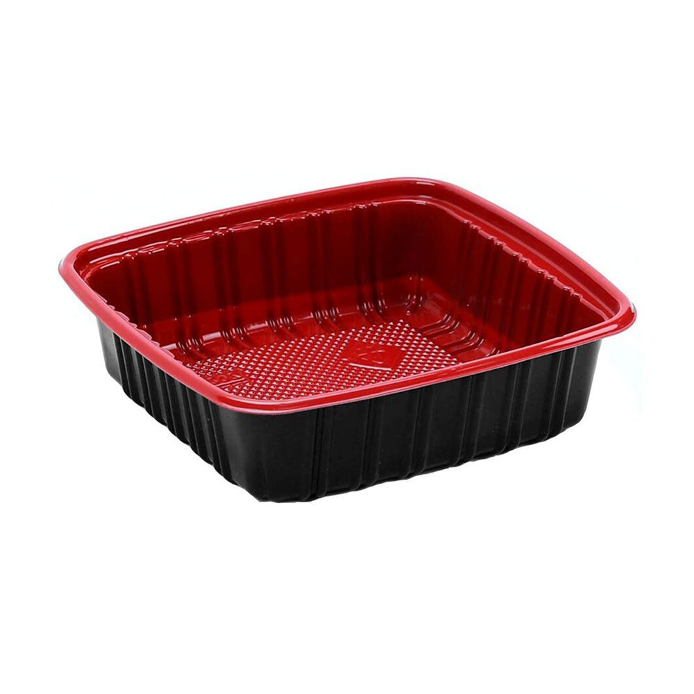 Red & Black Microwave Container with Lid - SNH Packing