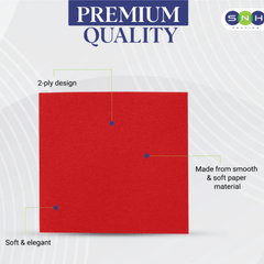 Red Cocktail Paper Napkins – 2 - Ply | 50 PCS PKT - SNH Packing